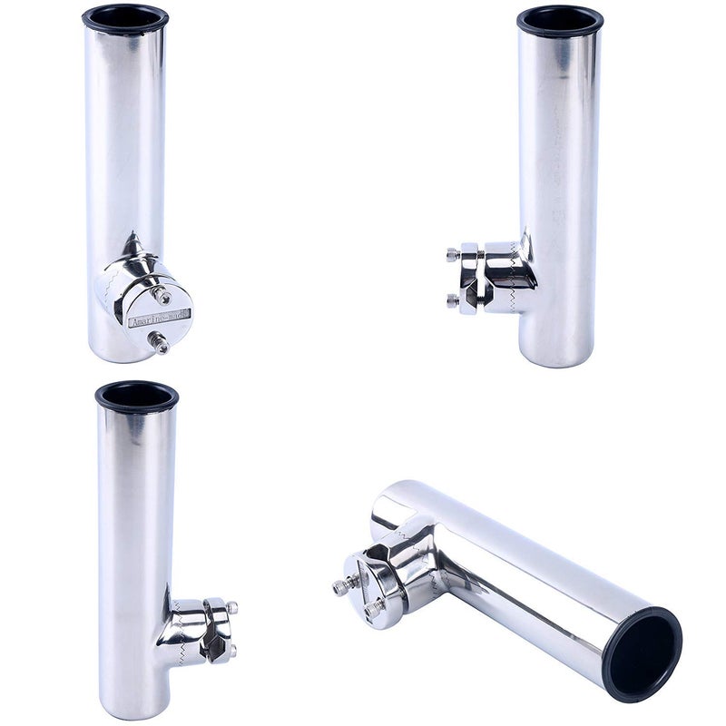 Amarine Made 4Pcs Lower Clamp Fishing Pole Rod Holder for Boat, Stainless Clamp on Fishing Rod Holder for Rails 7/8" to 1" - Image 3